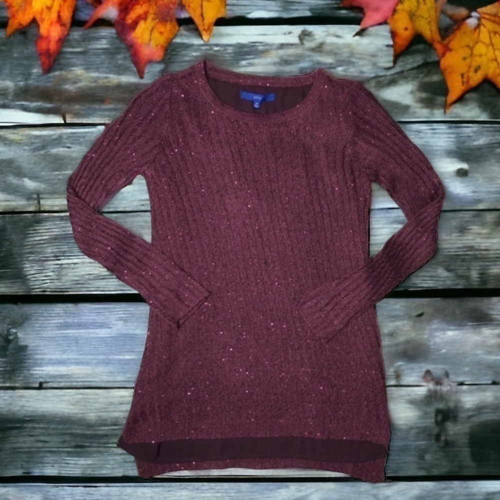 NWT Apt. 9 purple sequins tunic sweater size Small fall pull over